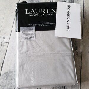 NWT – Ralph Lauren – Sloane Grey Pair of King Pillowcases
